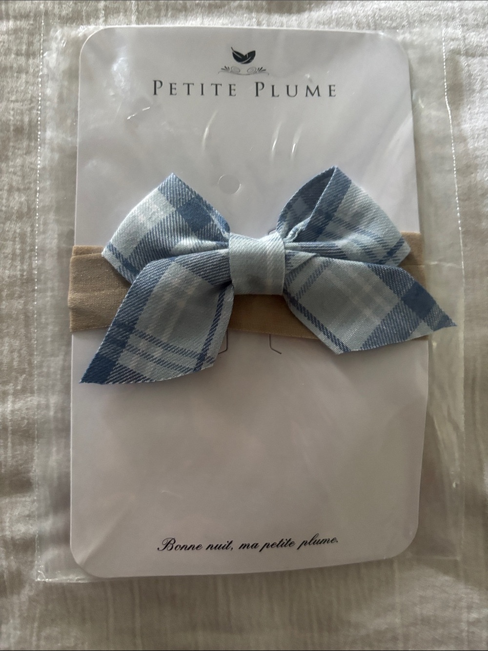 Petite PlumeSeafarer Tartan Baby Bow Headband